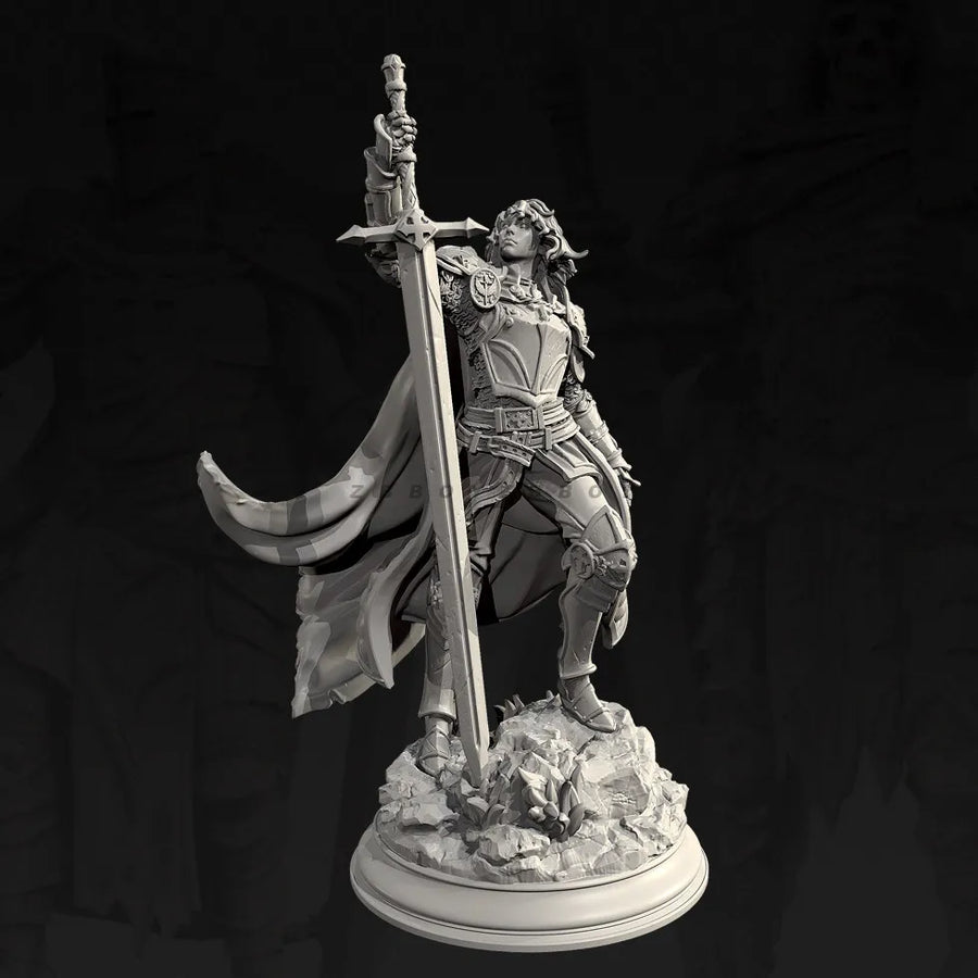 Fantasy Undead Lich King with Greatsword and Scepter 38mm Resin Figure Kit - resin model view 2