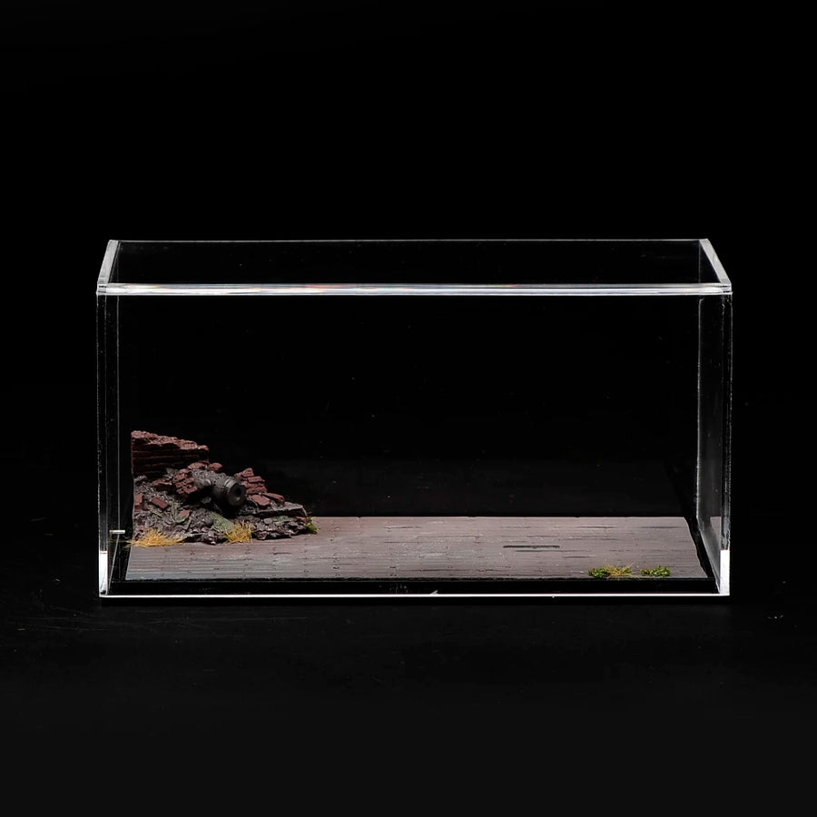 Miniture Manual Handmade Solider Doll Scene Platform with Anti-Dust Cover Display Show for Car Sand Decoration Toys