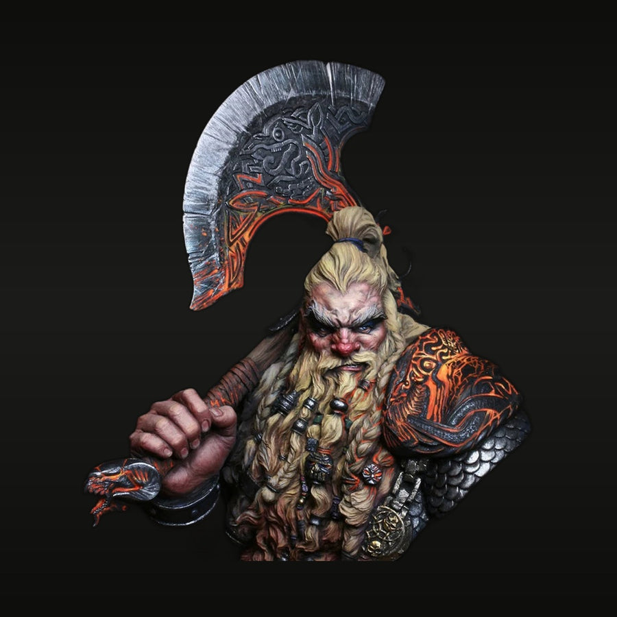 Dragon Ripper Dwarf Warrior with Axe Resin Figure Kit - unpainted resin model kit