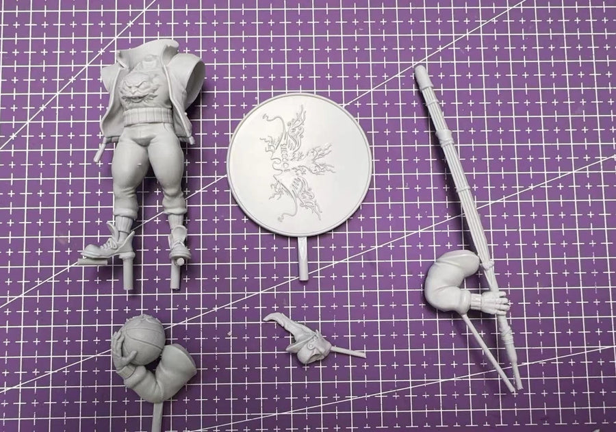 Fantasy Undead Skull Warrior with Club 75mm Resin Figure Kit - resin model view 2