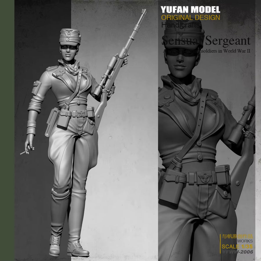 1/35 Female Sniper Resin Soldier Colorless and Self-Assembled Yfww-2006