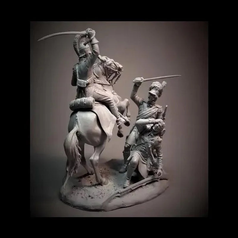 Napoleonic Wars Cavalry vs Infantry Diorama 1/32 Resin Kit - resin model view 2