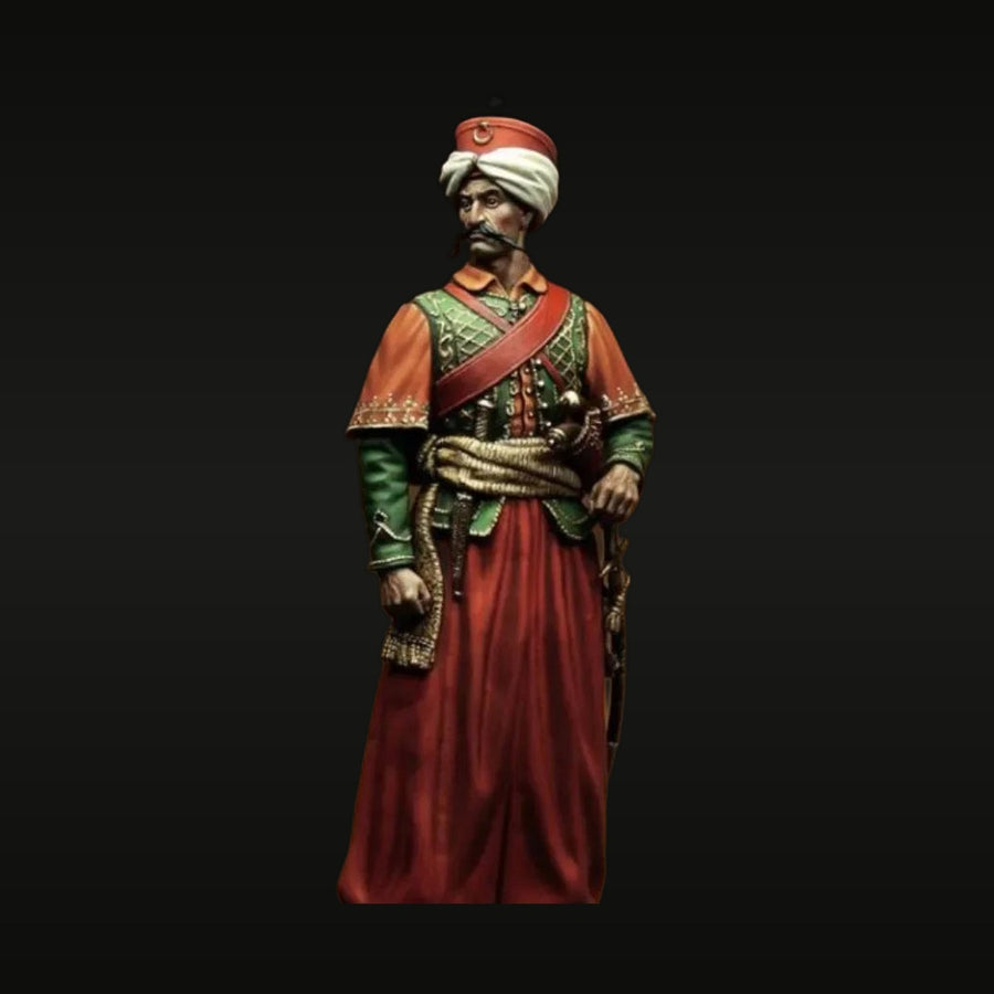 Mamluk Officer in Red Robes with Scimitar 90mm Resin Bust Kit - unpainted resin model kit