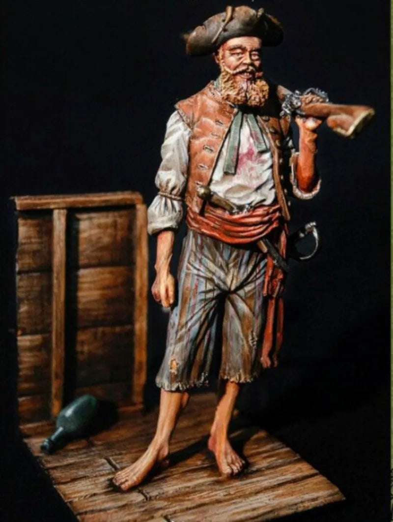 18th Century Pirate Sailor with Sea Chest 1/24 Resin Kit - resin model view 2