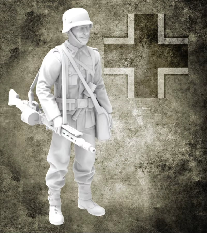 1/35 Scale Diecast Resin Figure Model Kit WWII German MG Gunner Need to Be Assembled and Colored by Themselves