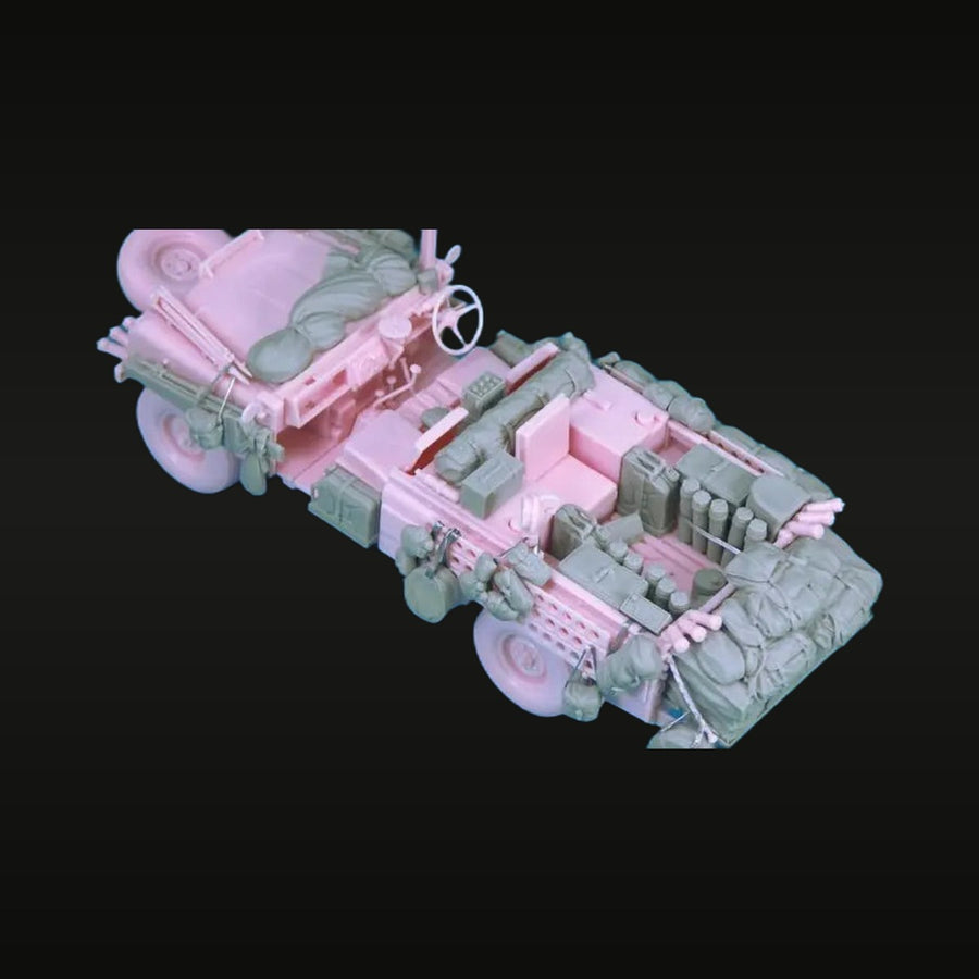 WWII British LRDG/SAS Pink Panther Patrol Vehicle 1/35 Scale Resin Kit - unpainted resin model kit