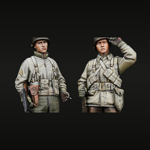 WWII US Army Soldiers with M1 Helmet 1/35 Resin Bust Kit