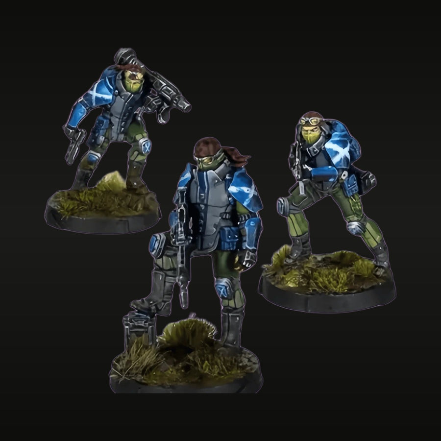 Sci-Fi Alien Commando Squad 3-Figure Set 28mm Resin Kit - unpainted resin model kit