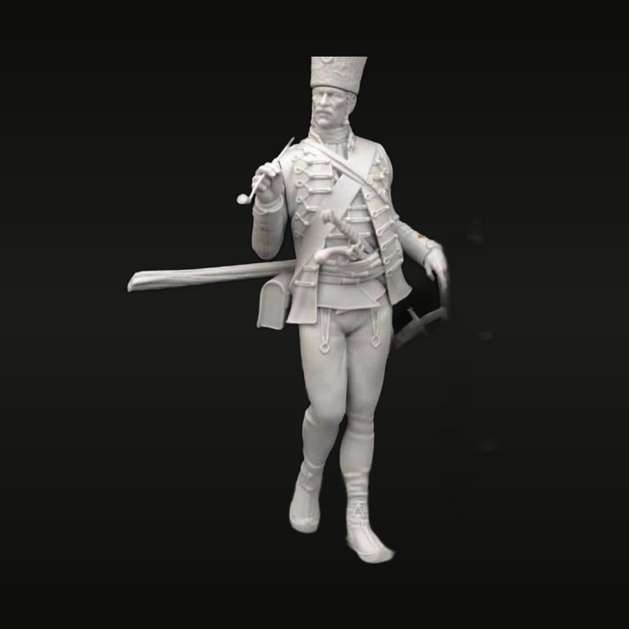 Napoleonic Austrian Officer in Shako 75mm Resin Figure Kit - unpainted resin model kit