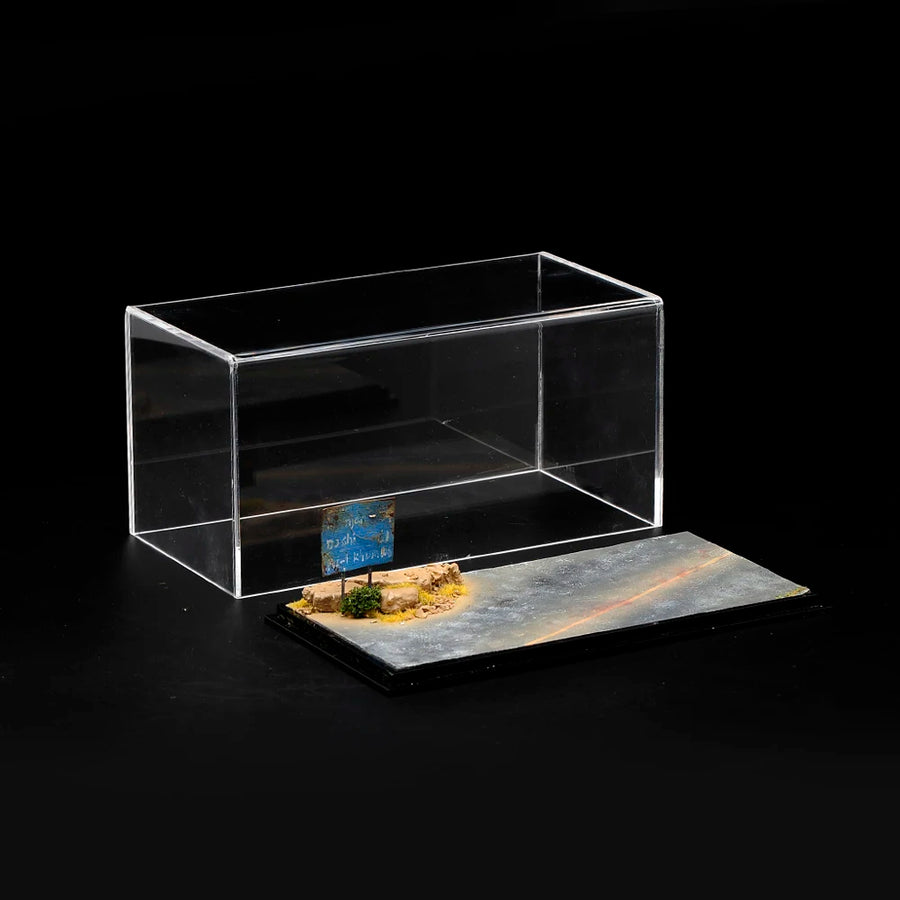 Miniture Manual Handmade Solider Doll Scene Platform with Anti-Dust Cover Display Show for Car Sand Decoration Toys
