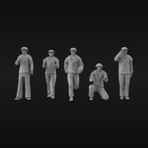 WWI British Navy Sailors with Brodie Helmet 1/700 Resin Figure Kit