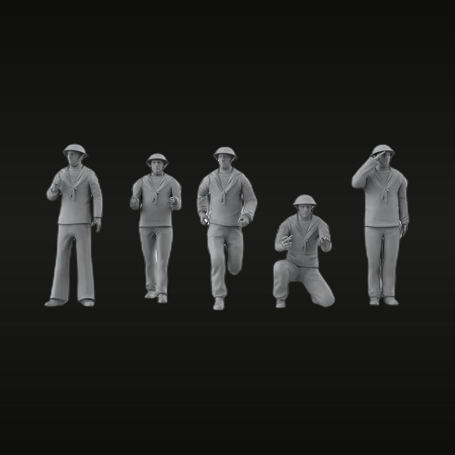 WWI British Navy Sailors with Brodie Helmet 1/700 Resin Figure Kit - unpainted resin model kit