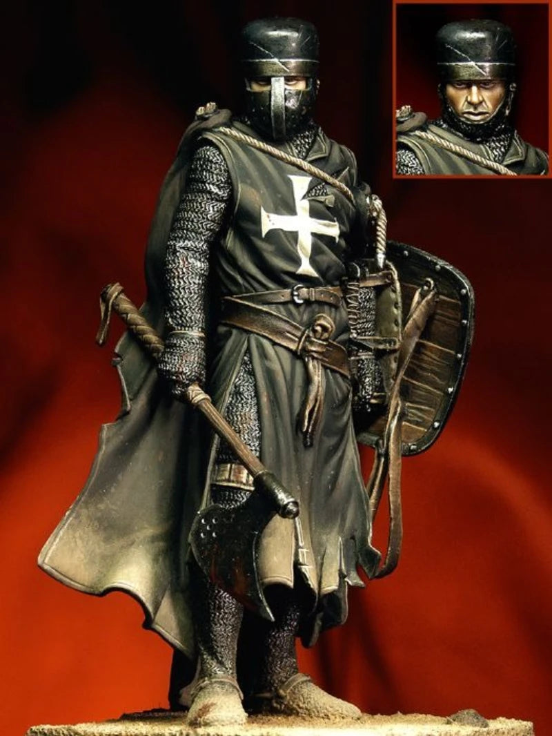 1/20 Scale 90Mm Diecast Resin Figure Model Kit Ancient Knight Hospitaller Hobby Miniature Toys Unassembled Unpainted DIY Diorama