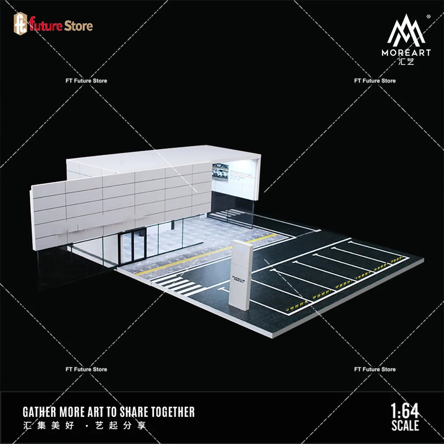 1/64 Scale Simulate Miniature Parking Lot Light Architecture Diorama Car Park Street Scene Building Model Showroom Decor Display