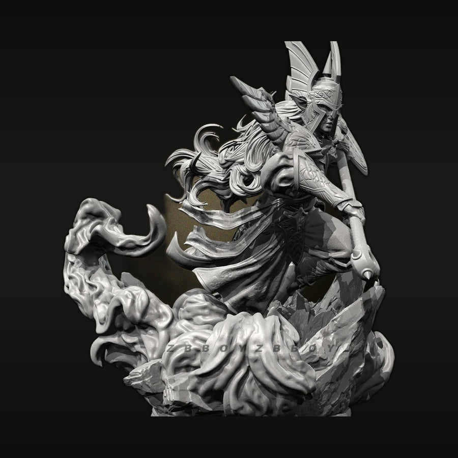 Fantasy Demon Warrior Bust with Winged Helm 38mm Resin Kit - unpainted resin model kit