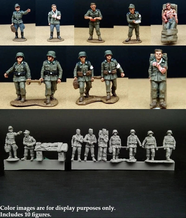 WWII German Infantry with Casualties Stretcher Set 1/72 Resin Kit