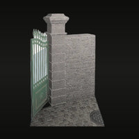 Gate & Wall 02 Stone Diorama Base 1/35 Resin Kit