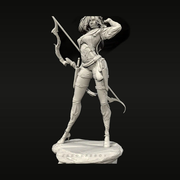 Fantasy Female Archer with Recurved Bow 28mm Resin Figure Kit
