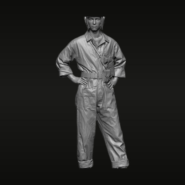 WWII US Tank Crewman in Coveralls 1/35 Resin Figure Kit