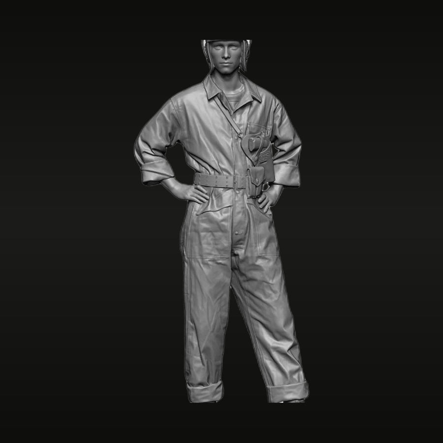 WWII US Tank Crewman in Coveralls 1/35 Resin Figure Kit - unpainted resin model kit