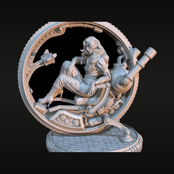 Steampunk Astronomer with Telescope 70mm Resin Figure