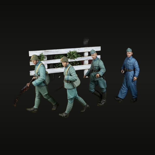 WWI Dutch Infantry Section with Diorama Base 1/35 Resin Figure Set
