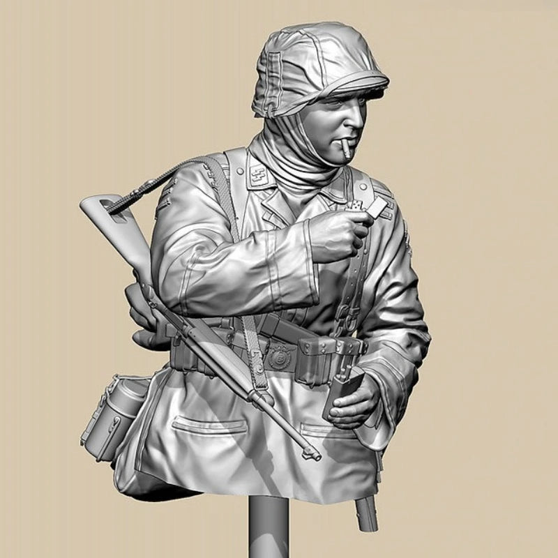 WWII German Soldier with Wrapped Head 1/10 Resin Figure Kit - resin model view 2
