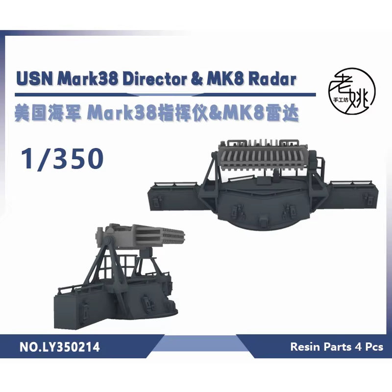 Yao'S Studio LY214 1/700 1/350 1/200 1/144 3D Printed Resin Model Kit U.S Navy Mark38 Director & MK8 Radar 2 Pcs