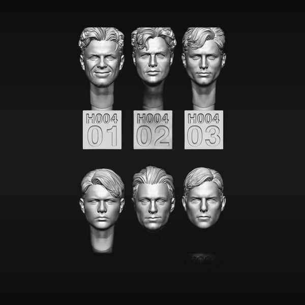 Male Character Head Variants H004 Set of 6 Resin Bust Kit