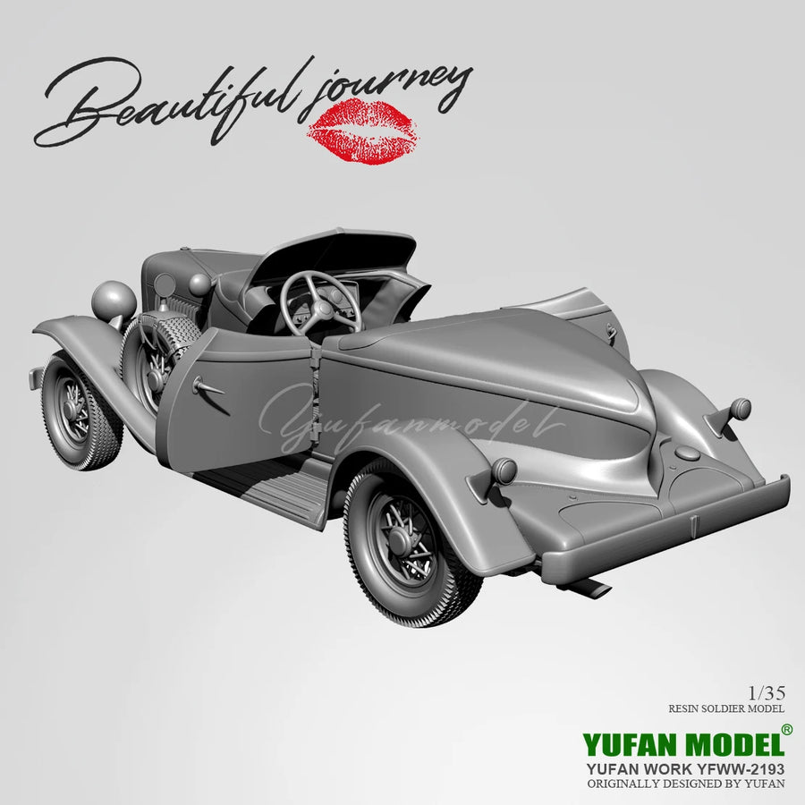 1930s Convertible Roadster with Open Doors 1/35 Resin Model Kit - resin model view 4