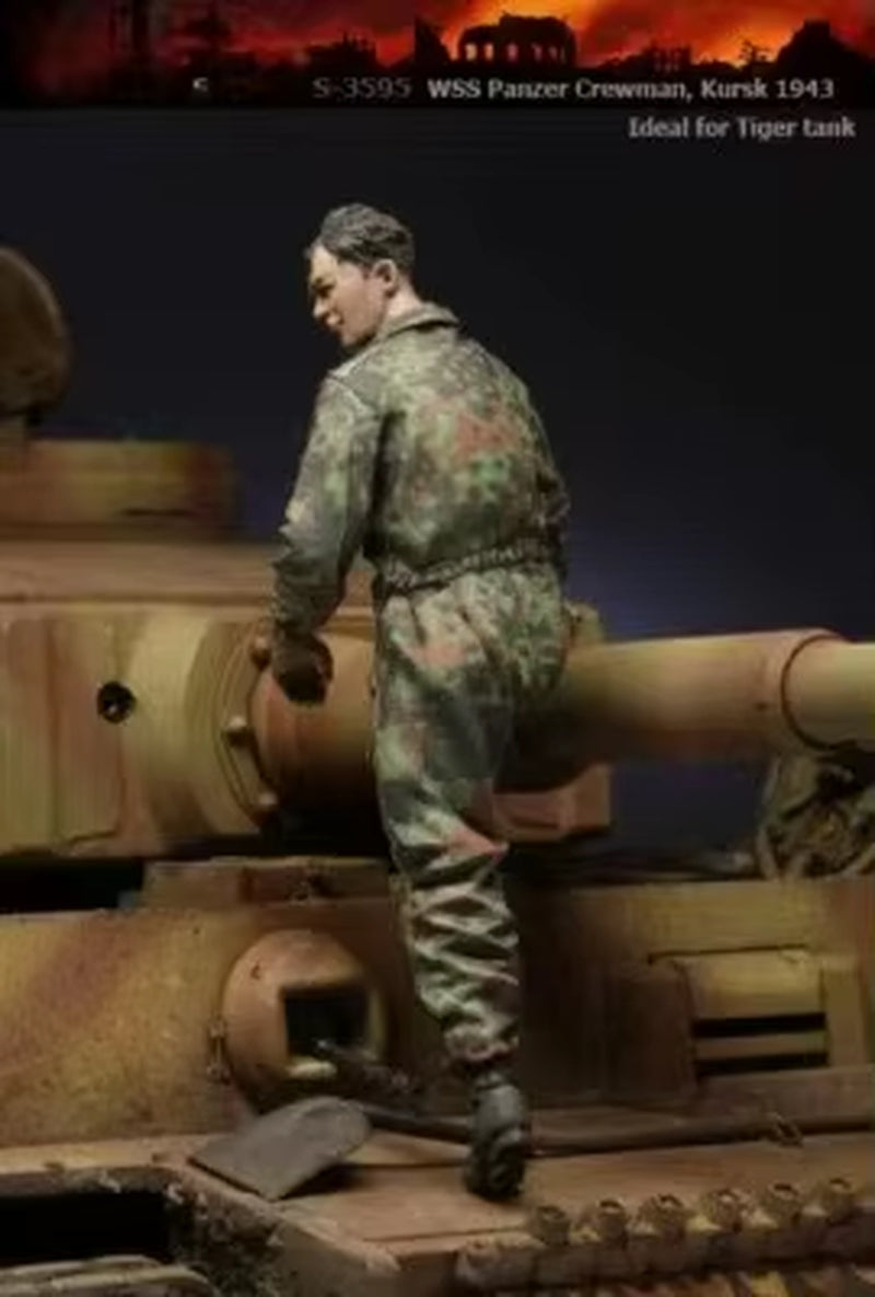 1:35 Resin Kit Waffen-Ss Panzer Crew, Kursk 1943 4 Collectible Unassembled Sculpture for Hobbyists