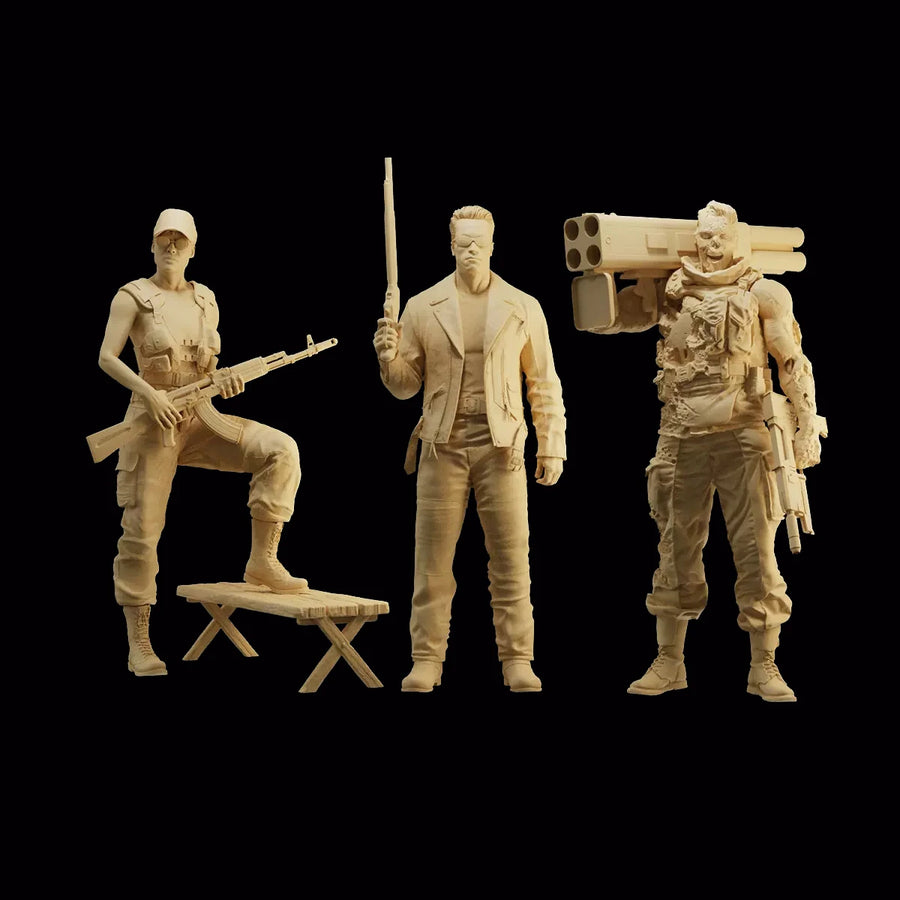 Post-Apocalyptic Zombie Soldier with Quad Rocket Launcher 1/35 Resin Figure - resin model view 2