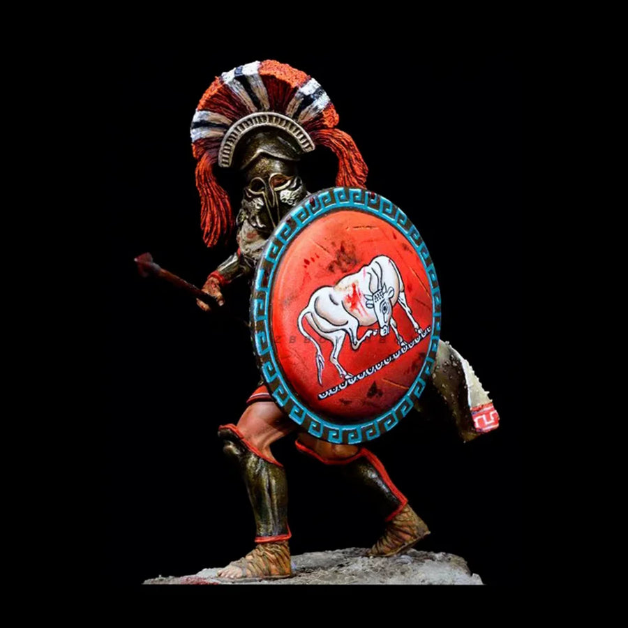 Ancient Greek Hoplite Warrior with Corinthian Helmet & Gorgoneion Cuirass 75mm Resin Figure Kit - resin model view 4