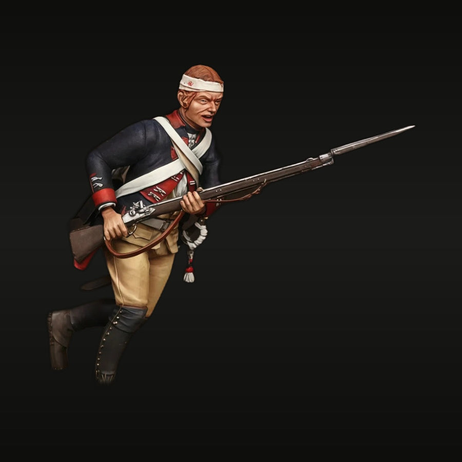 American Revolutionary War Continental Soldier with Bayonet 54mm Resin Figure Kit - unpainted resin model kit