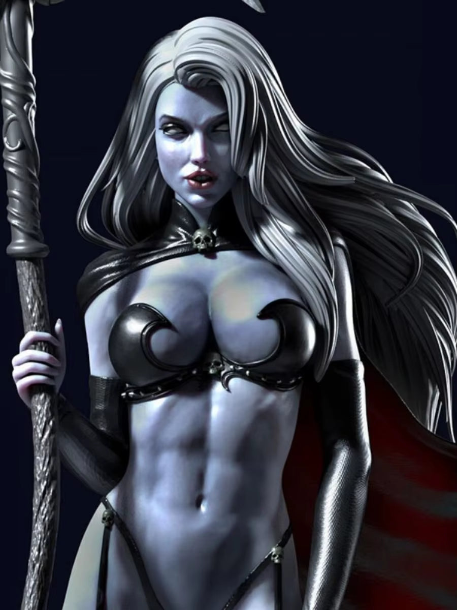LADY DEATH 1/24 75Mm Resin Figure Assembled Model Kit Fantasy Character Miniature Unassembled and Unpainted DIY Toy