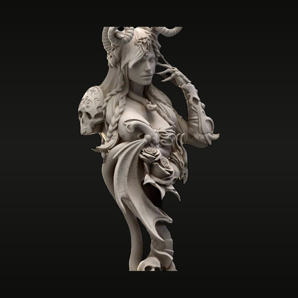 Fantasy Female Demon Sorceress with Horns 1/10 Resin Bust Kit