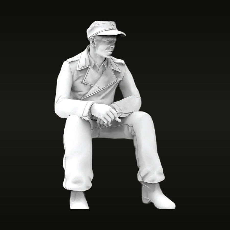 WWII German Tank Crewman Seated 1/35 Resin Figure Kit - unpainted resin model kit