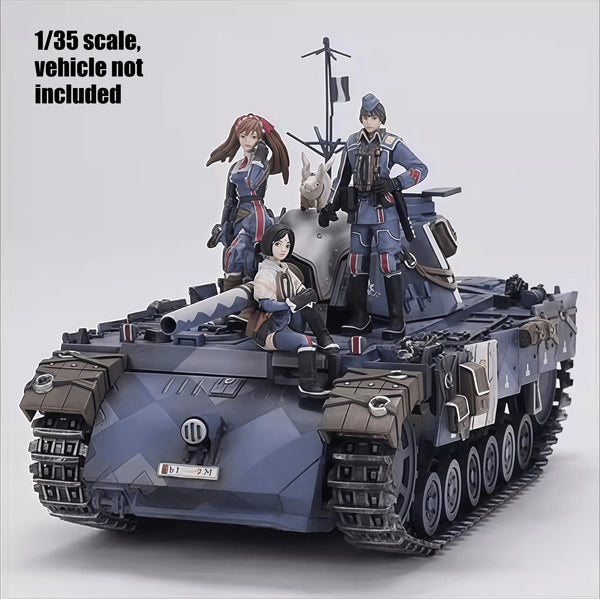 Valkyria Chronicles Anime Female Squad 3-Figure Set with Mascot 1/35 Resin Kit