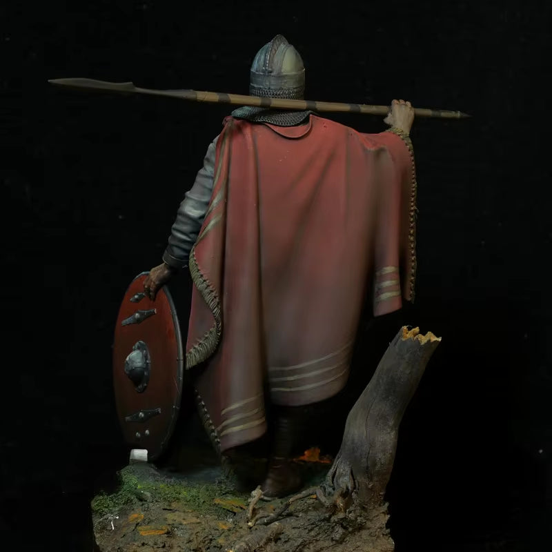 Anglo-Saxon Warrior with Spear and Shield 1/24 Resin Figure Kit - resin model view 4