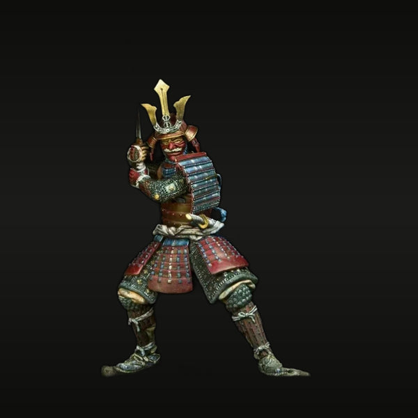 Japanese Samurai Warrior with Katana Kabuto Helmet 75mm Resin Figure Kit