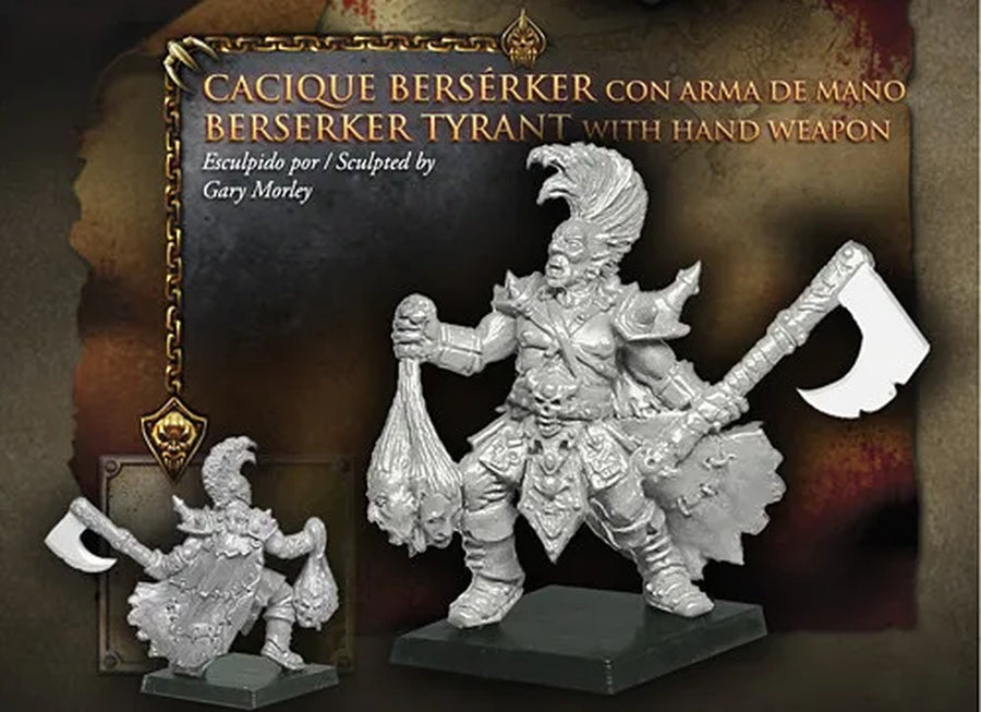 Fantasy Female Cacique Berserker Tyrant with Axe 75mm Resin Figure Kit - resin model view 2