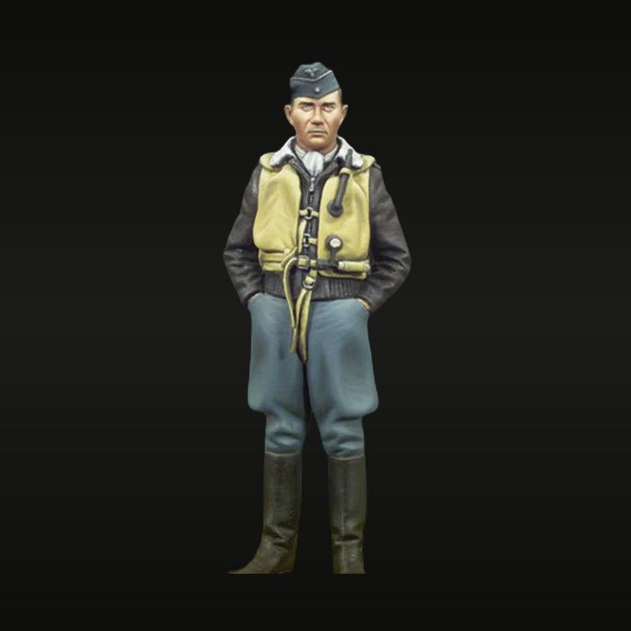 WWII RAF Pilot with Flight Gear 54mm Resin Figure - unpainted resin model kit