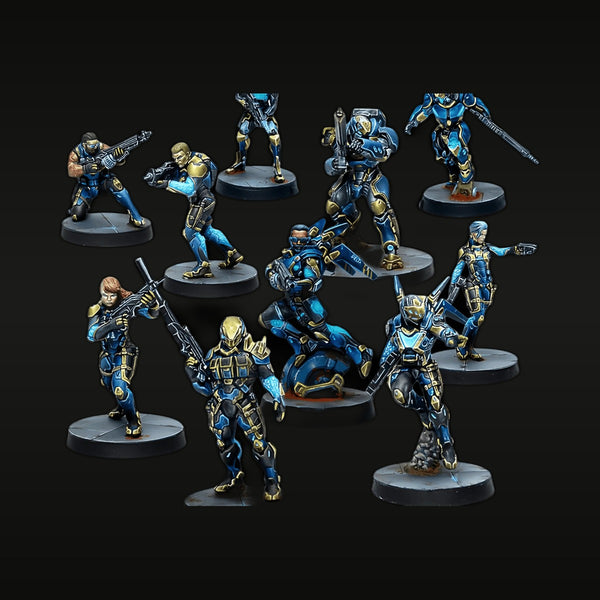 Sci-Fi Cyberpunk Elite Squad Set 10 Figures 28mm Painted Resin Kit