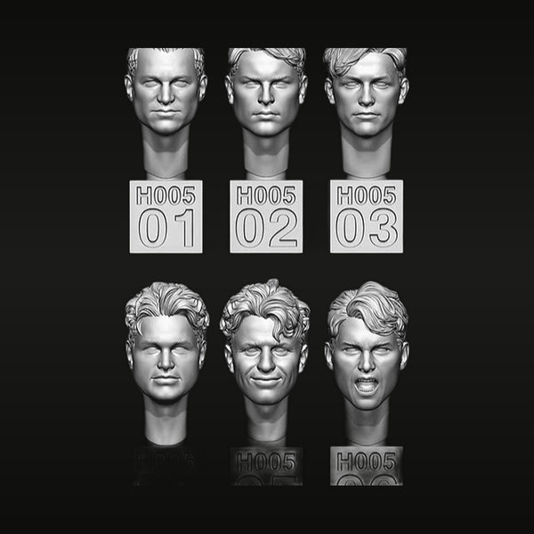 1/35 Realistic Male Head Variants H005 (6 Heads) Resin Accessory Kit