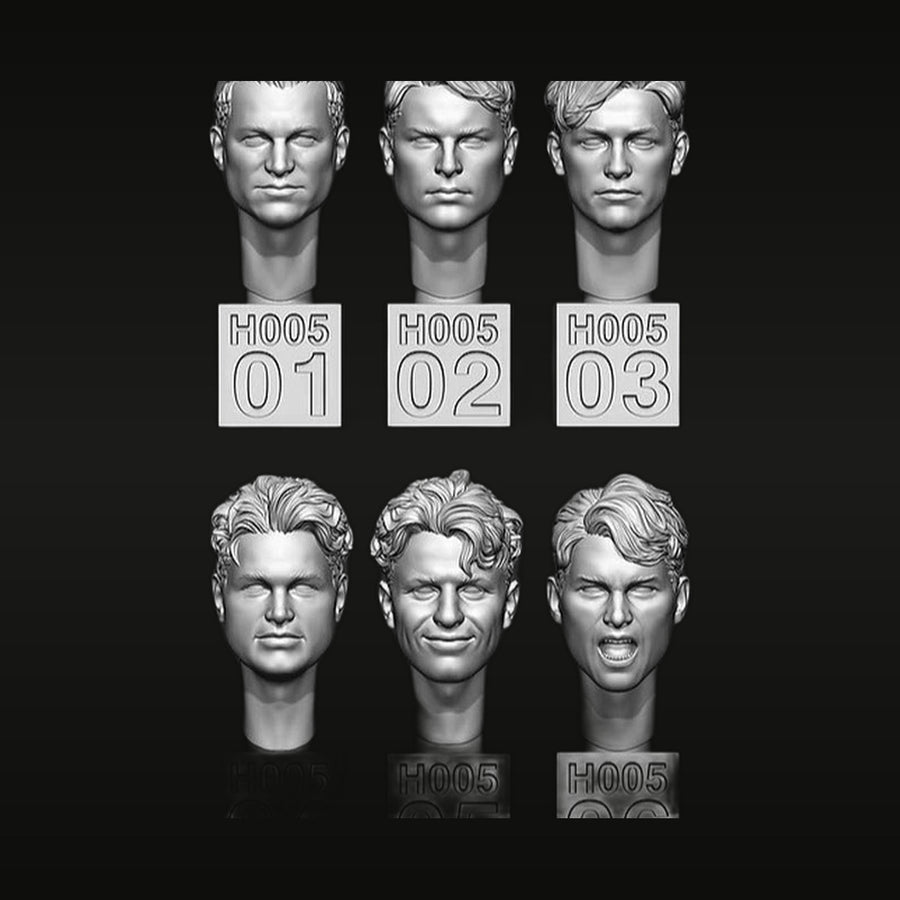 1/35 Realistic Male Head Variants H005 (6 Heads) Resin Accessory Kit - unpainted resin model kit