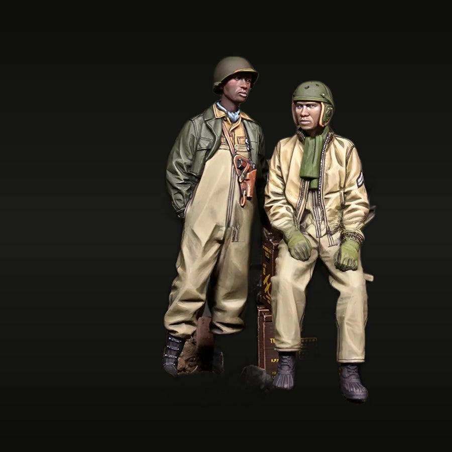 WWII US Army Tank Crew Soldiers 1/35 Resin Figure Set - unpainted resin model kit