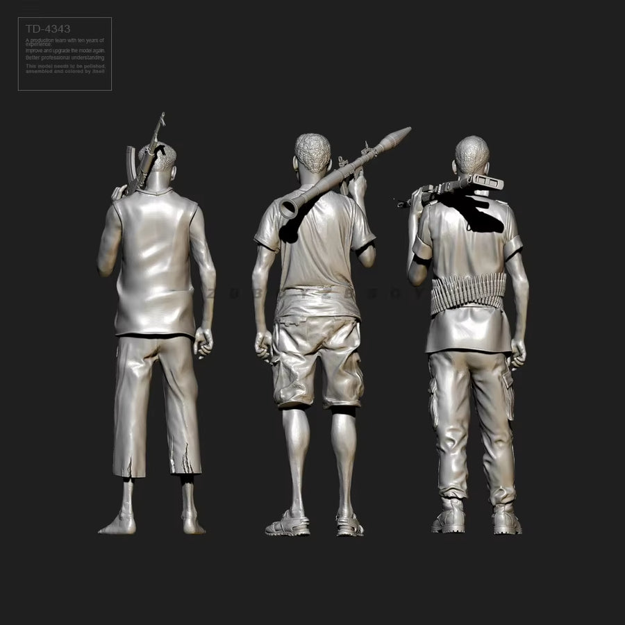 Modern Civilian with RPG Launcher 1/35 Resin Figure Kit - resin model view 3