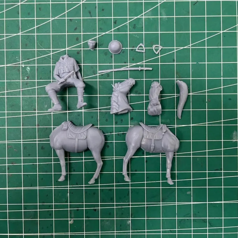WWI British Army Transport Squad with Pack Horses 1/35 Resin Figure Kit - resin model view 2