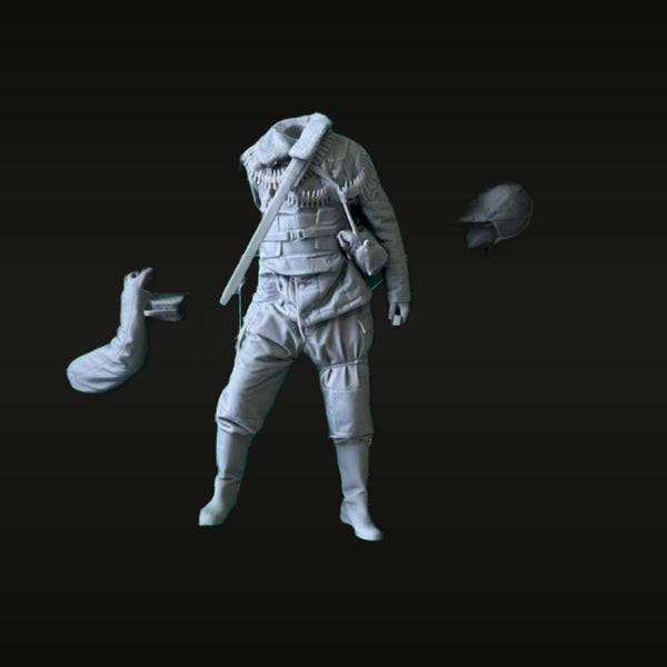 Modern Russian Soldier with Body Armor and Rifle 1/16 Resin Figure Kit