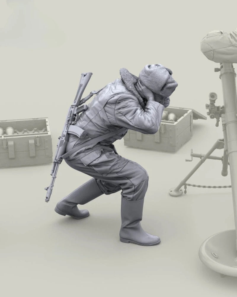 WWII Soviet Red Army Soldier Leaping Pose 1/16 Resin Figure Kit - resin model view 4